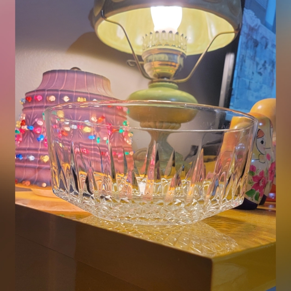 Vintage Arcoroc Crystal Bowl